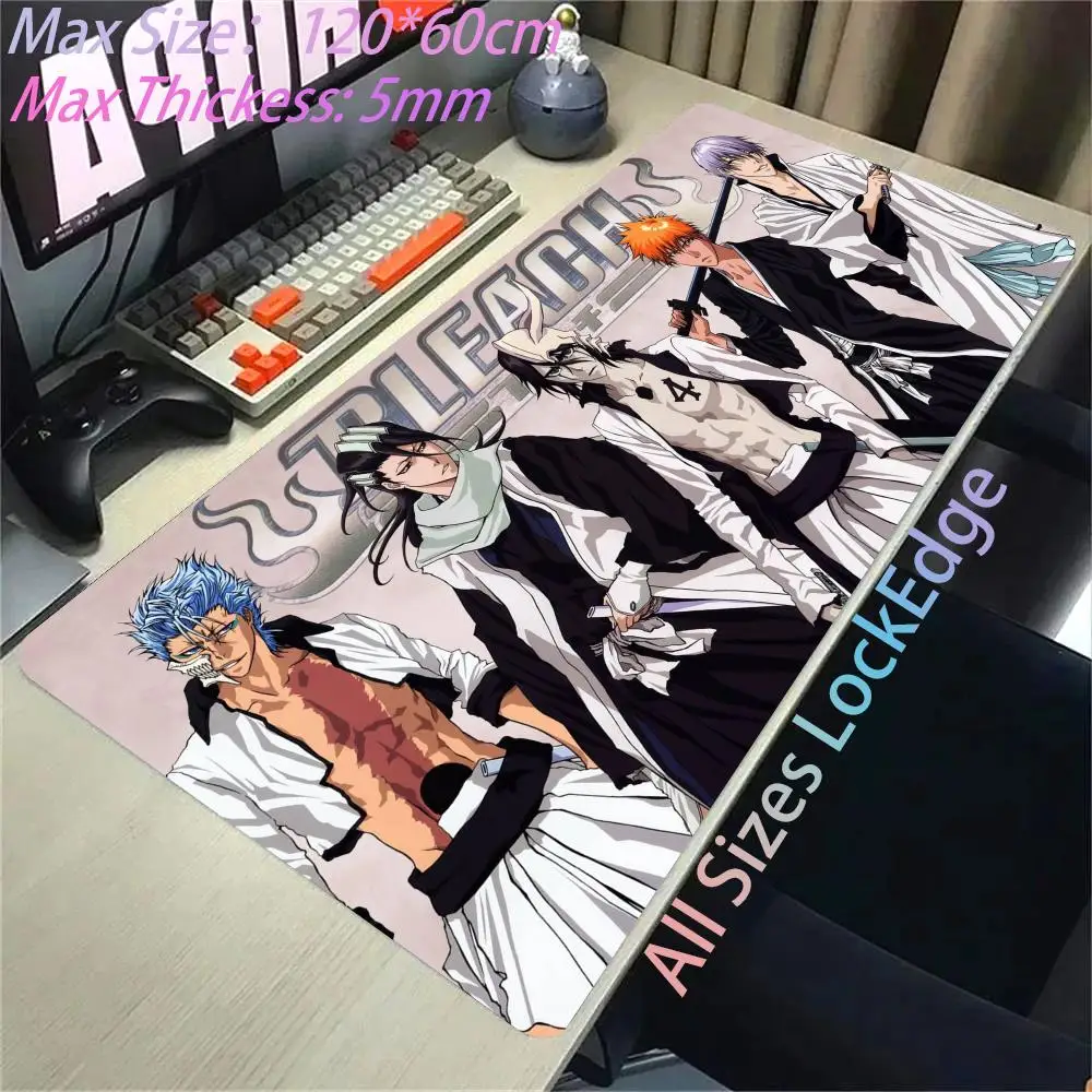 Large Mouse Pad black white Anime BLEACH Mause Mats Gaming Accessories Office Gamer Keyboard Desk Mat Kurosaki Ichigo Mousepad