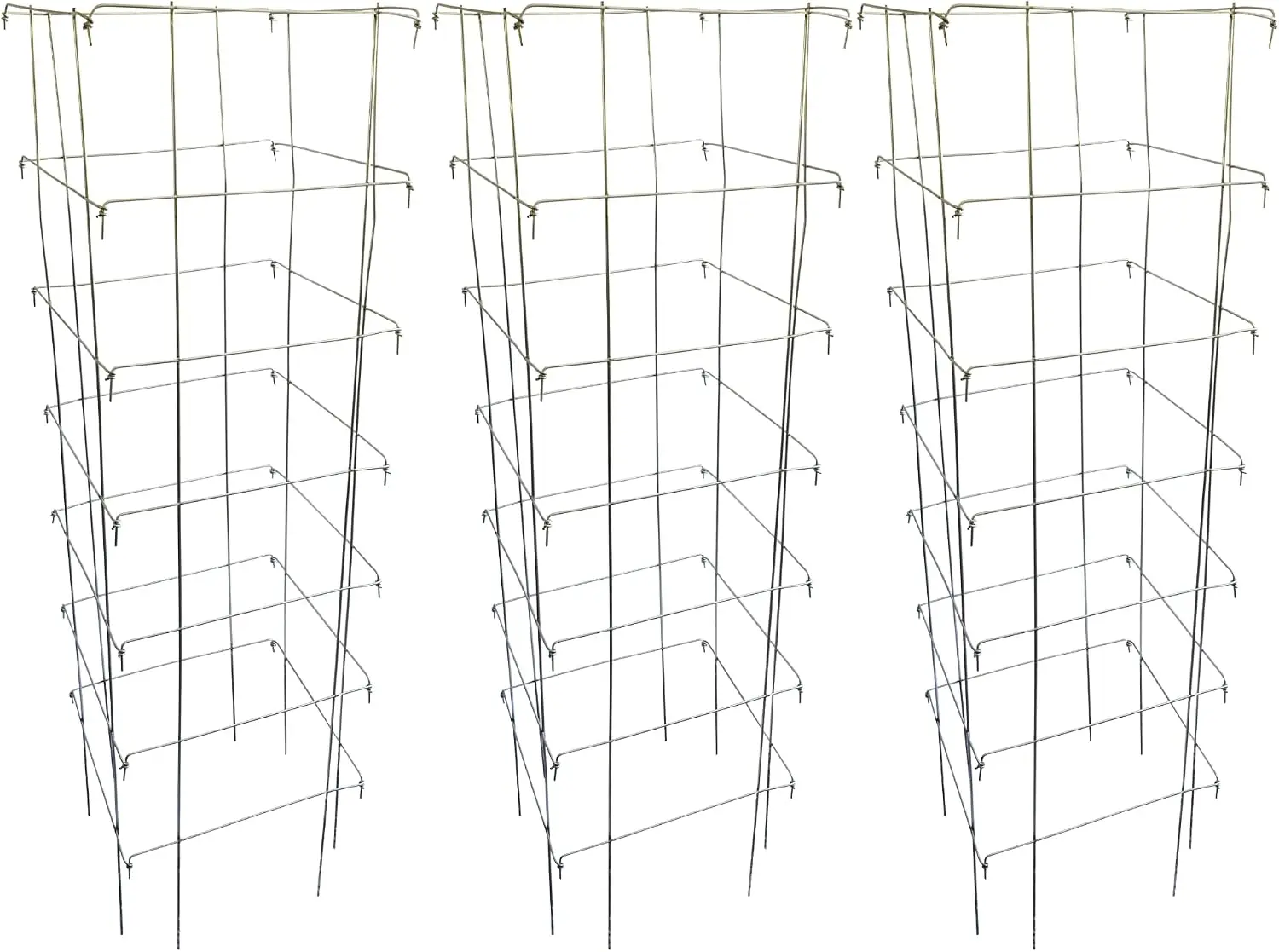 Happy Trees Large Heavy Duty Folding Tomato Cages, 3-Pack, Made in USA
