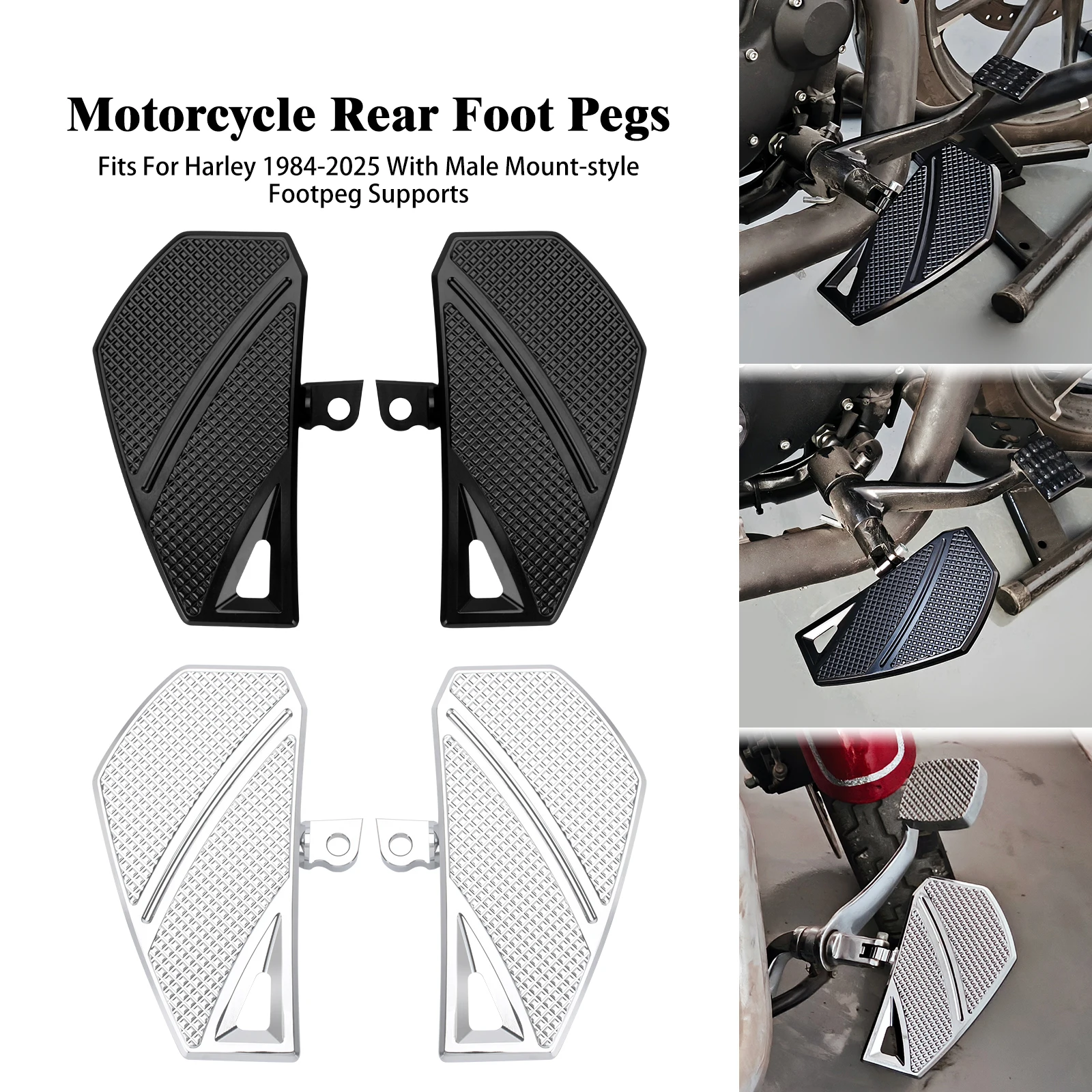 Motorcycle Passenger Footrest CNC Rear Foot Peg Pedals For Harley Touring Street Electra Glide Softail Fat Boy Dyna Sportster XL