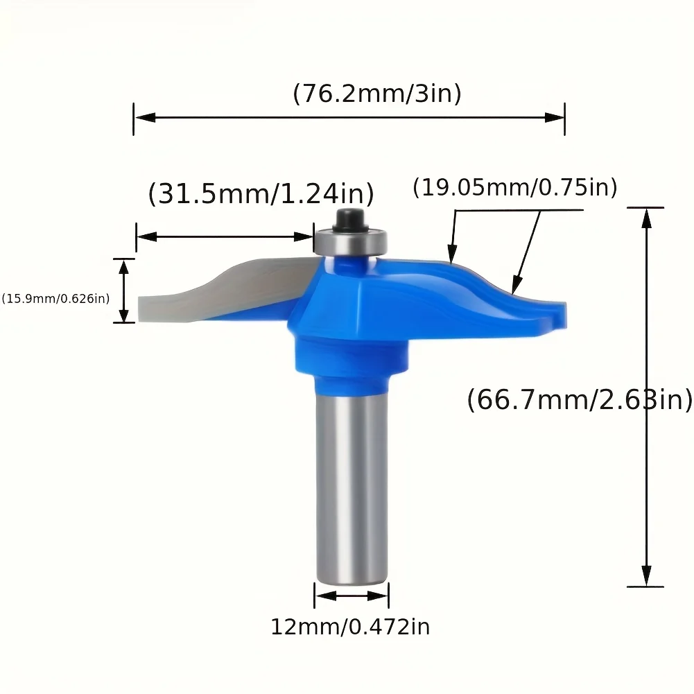 "12mm/12.7mm Shank Woodworking Cutter - Bakelite Slotting Knife for Cabinet Doors, Carbide Blade & Alloy Shank" view 2