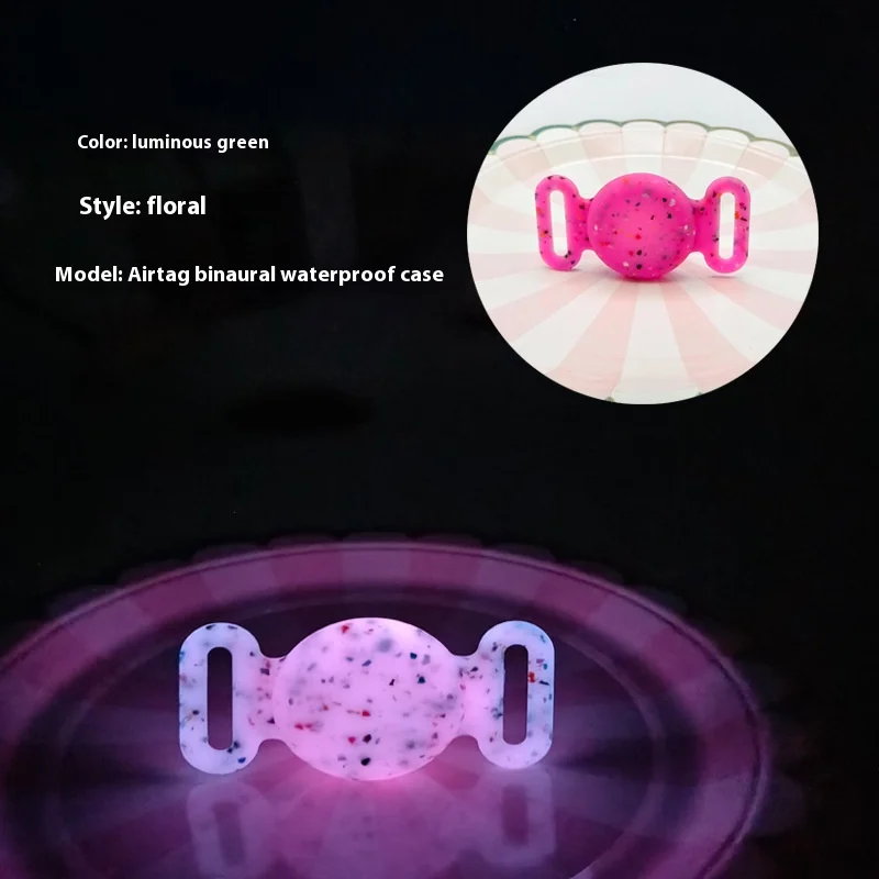 For Phone Two Ear Locator Silicone AirTag Protection Waterproof Anti Loss Pet Collar Tracker Glow In The Dark Multi Functional