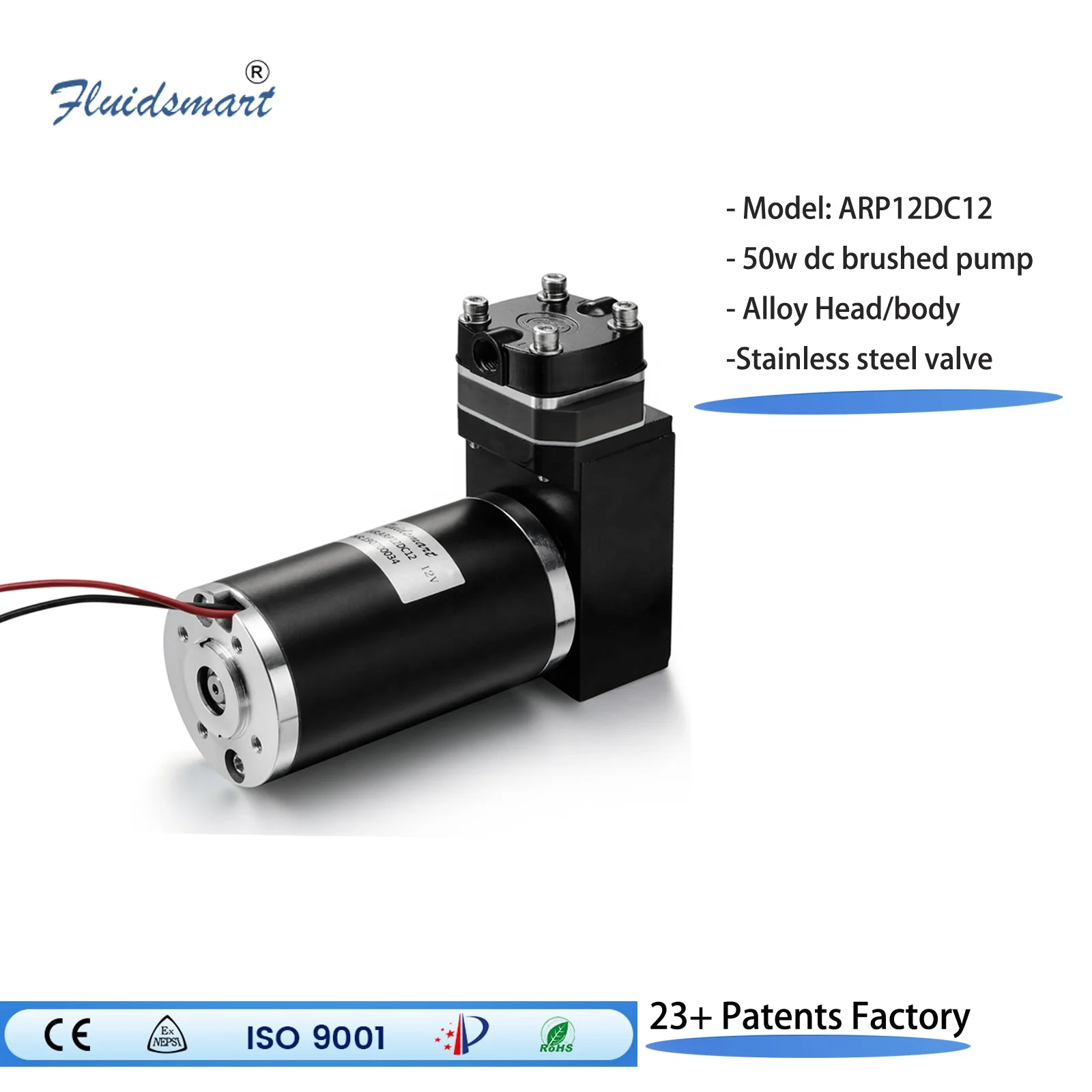 High Pressure Micro air Compressor Pump 12v/24v Brush Pump  Stainless Steel Piston Pump ARP12DC12