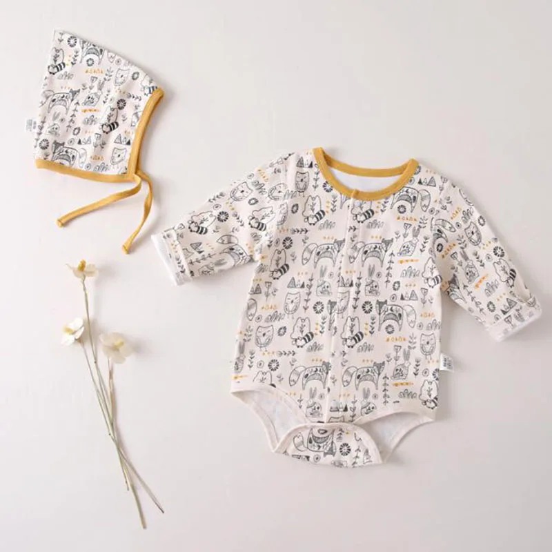 

Newborn Kids Baby Boys Girls Printing Jumpsuits Clothes 0-2Yrs Infant Kids Baby Boys Girls Long Sleeve Rompers Children Rompers