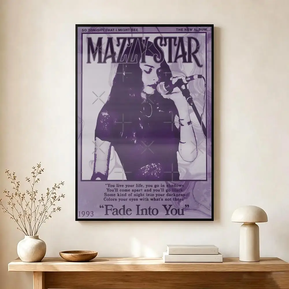 Dreamy Alternative Band M-Mazzy Star Poster Lightweight Self‑Adhesive PP Wall Decal for Study Living Room Bedroom Decor Gift