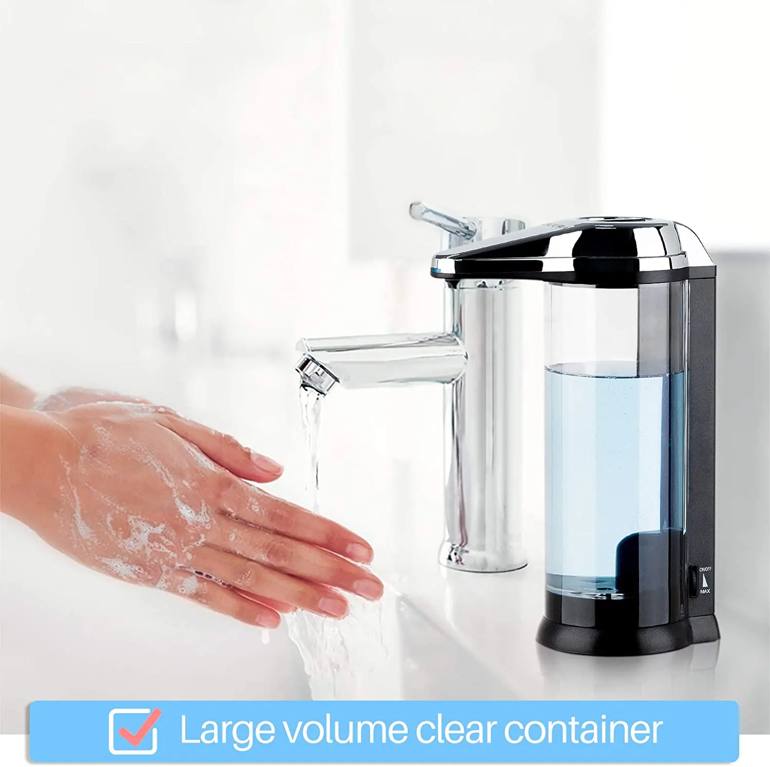 Imagem -06 - Secura 17oz500ml Premium Touchless Bateria Operado Dispensador de Sabão Automático Elétrico com Volume Distribuidor de Sabão Ajustável Con