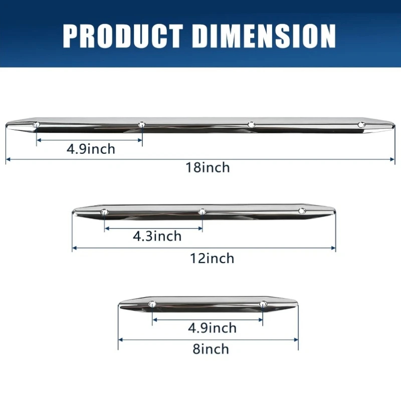 1/2/4PCS Stainless Steel Rub Strake for Yacht Marine Boat and RV Accessories Mooring Lines Protection Rub Strake 8/12/18inch