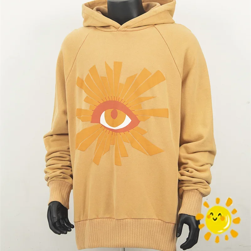 

Top Version 24SS HOUSE OF ERRORS Hoodie Men Women Vintage Washed Yellow Oversized Pullover Hooded With Tags