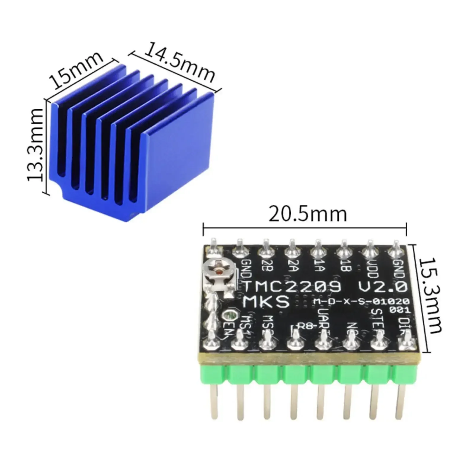 MKS TMC2209 2209 Sterownik silnika krokowego Skr V2.0 Gen L StepStick 2.5A UART ultra cichy Do części do drukarek 3d Sgenl Genl Robin Nano — zdjęcie produktu 6