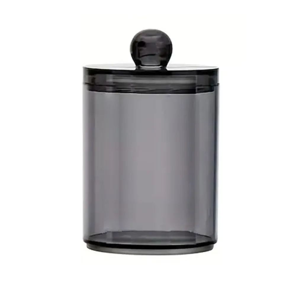 10 oz Bathroom Jar New Plastic Black Storage Dispenser Boxes With Lids Storage Containers Cotton Swab