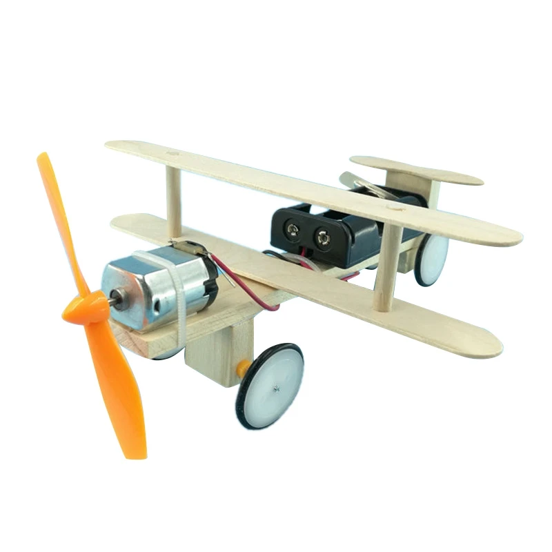 

A63T-DIY Airplane Kids Wooden Puzzles Helicopter Students Handmade Model Glider Assembly Kit Boys Science Model