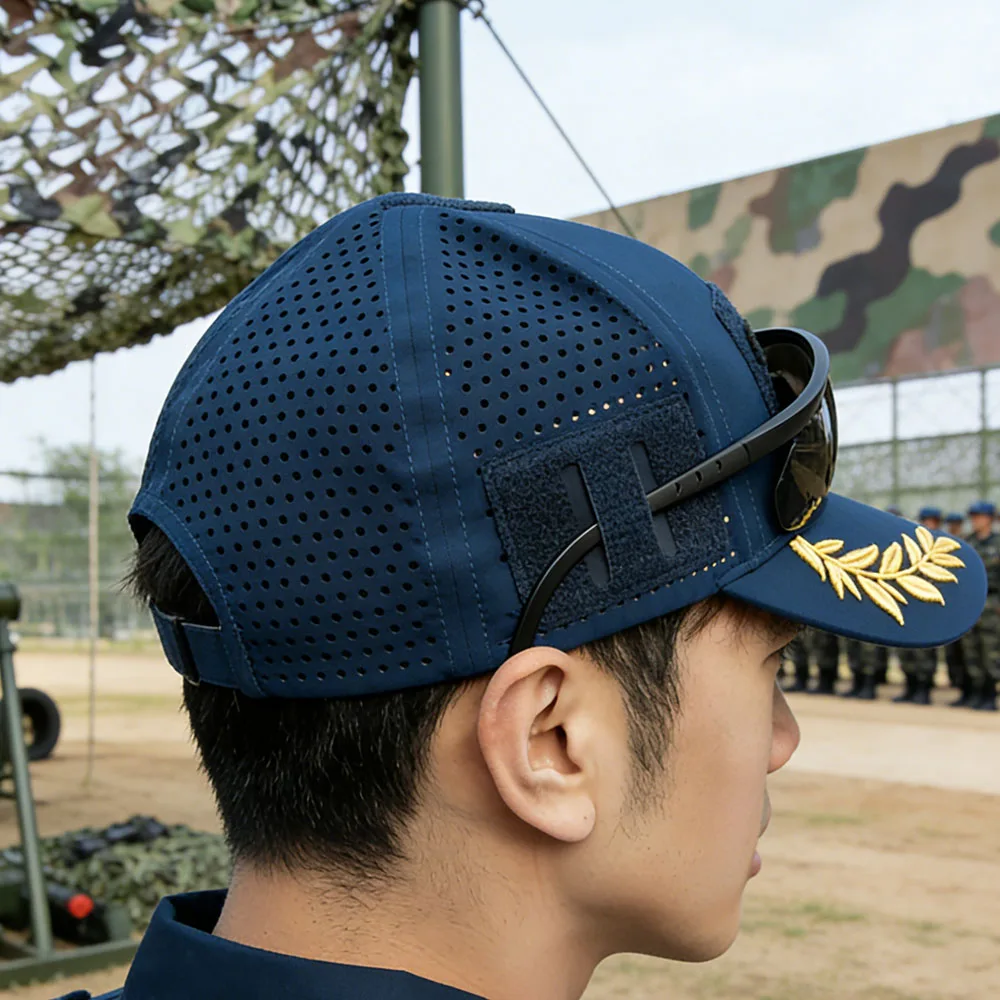 Tactical Molle Embroidery Caps with Sun Protections Breathable Cotton Marine Hat ,Instructor's Hat for Outdoor Training Daily