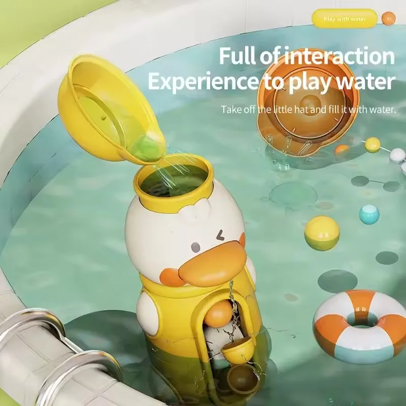 ใหม่ของเล่นอาบน้ําเด็กฤดูร้อนน่ารักเป็ดช้าง Waterwheel เด็กเล่นเกม Spinner พร้อมถ้วยดูดสําหรับเด็ก