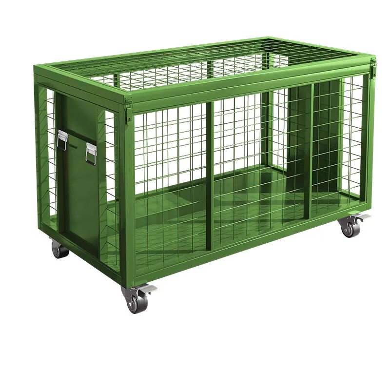 

Heavy mobile box army green field materials equipment cage iron cage storage large size material box