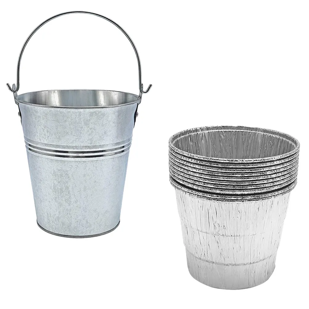 

Barbecue Oil Barrel Inner Liner Set Grill Drip Pan Collection Bucket Grease BBQ Mini