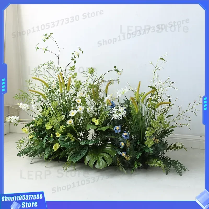 Artificial Dog Tail Grass Bush Small Fake Green Plant for Hotel Model Room Corner Interior Decoration Landscaping Home Decor