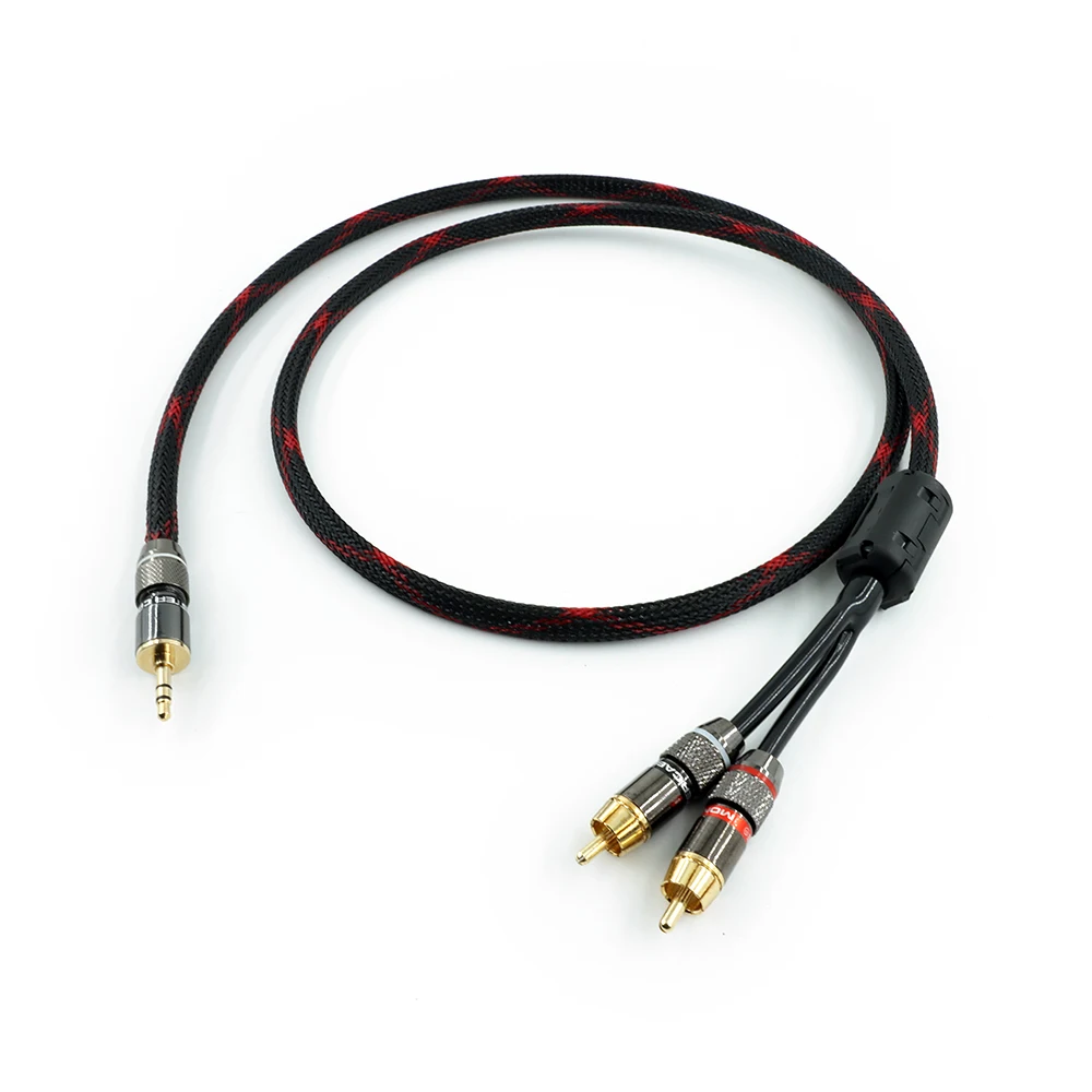 ​ ​ كابل Pro Audio 3.5 مم إلى Dual XLR: ستيريو TRS مطلي بالذهب ومحمي لأنظمة HiFi ​