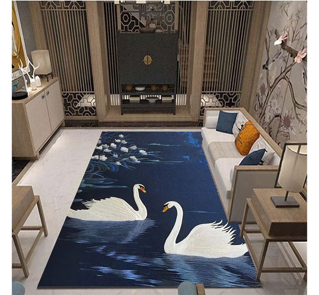 

Love Swan Cartoon Cygnus Girl Gift Carpet,Carpet for Living Room, Kids Play Non-slip Floor Mat, Hot selling carpet