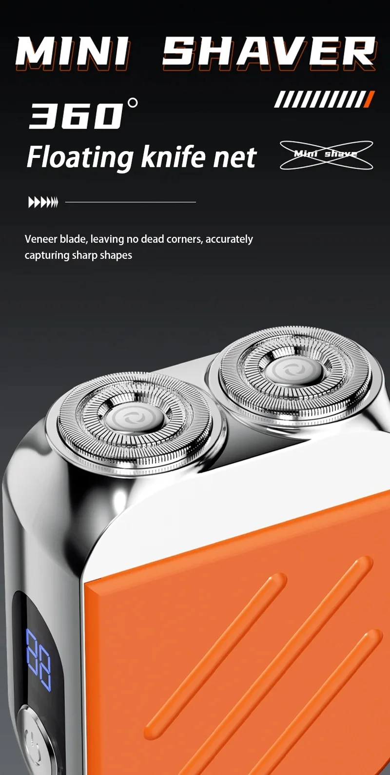 Lenovo Electric Razor IPX7 Waterproof Ultra-clean Mini Dual-head Magnetic Shaving Portable Digital Display Electric Beard Shaver