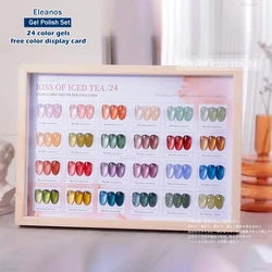 Eleanuos Translucent 24 Colors Gel Nail Polish Set Varnish Lacquer Jelly Clear Gel Nail Art Gemstone LED&UV Syrup Gel Polish Kit