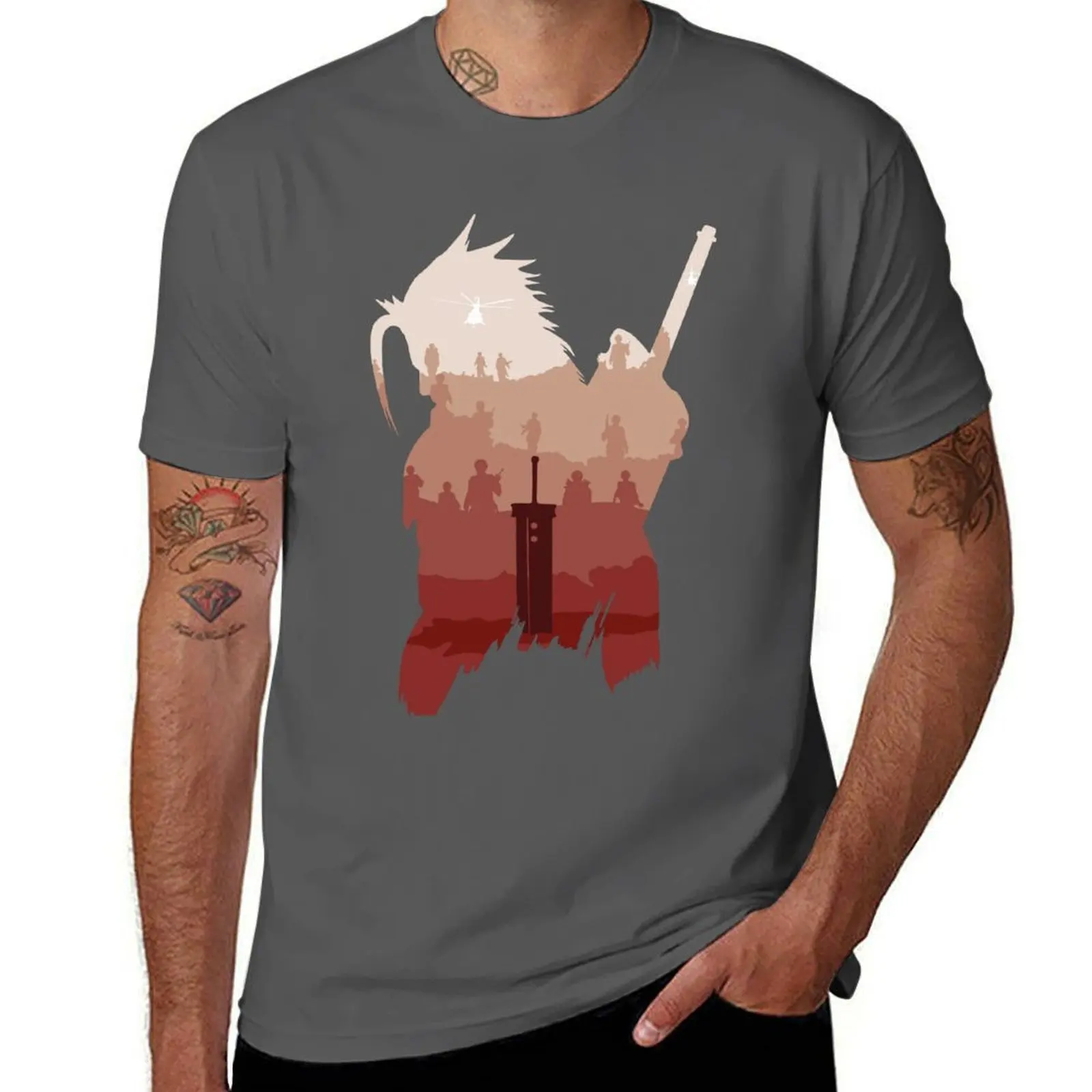 

Zack Crisis Hero Core Fair Ending, T-Shirt Basic Short Sleeve Cotton Blend T-Shirt