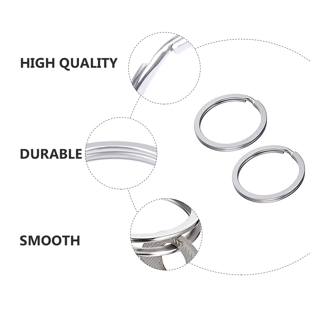 

50pcs Stainless Steel Keychain Accessories Diy Metal Key Rings Durable Smooth Design For Crafts Storage Key Chain Buckles