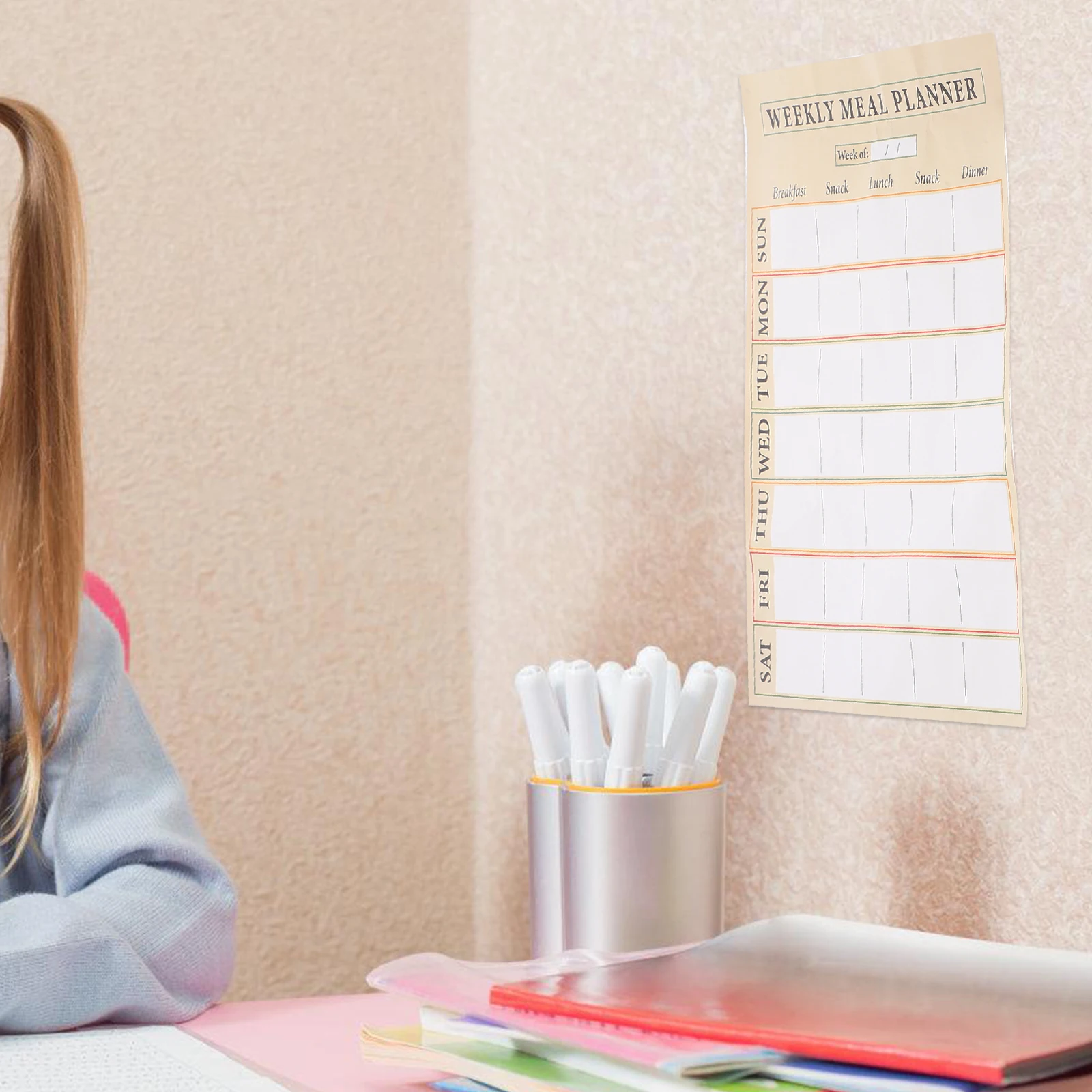 Weekly Plan Whiteboard Stickers Dry Erase Menu Meal Planner Decals Dinner Erasable Kitchen