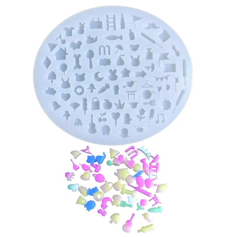 Shiny Glossy Geometry Filler Various Symbols Silicone Epoxy Resin Mold DIY Keychain Pendant Jewelry for Bag Decorations