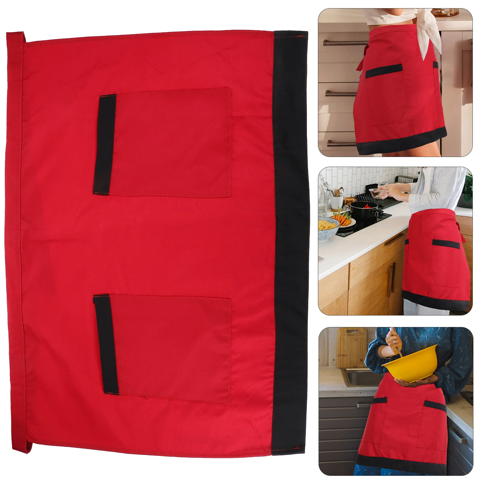 

Apron Black for Men Kitchen Mens Waist Aprons with Pockets and Women Cooking Bib