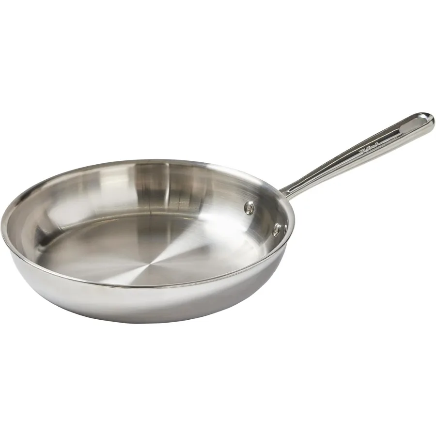 

Профессиональная трехслойная сковорода из нержавеющей стали, 10-дюймовая индукционная посуда, сейф для духовки 500F, быстрый и ровный нагрев, профессиональное качество и долговечность