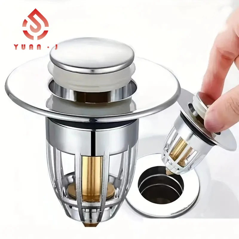 

YUANJ Bathroom Sink Plug Stopper Wash Basin Pop-Up Bounce Core Drain Filter Kitchen& Bathtub Sink Strainer Plug Water Stopper