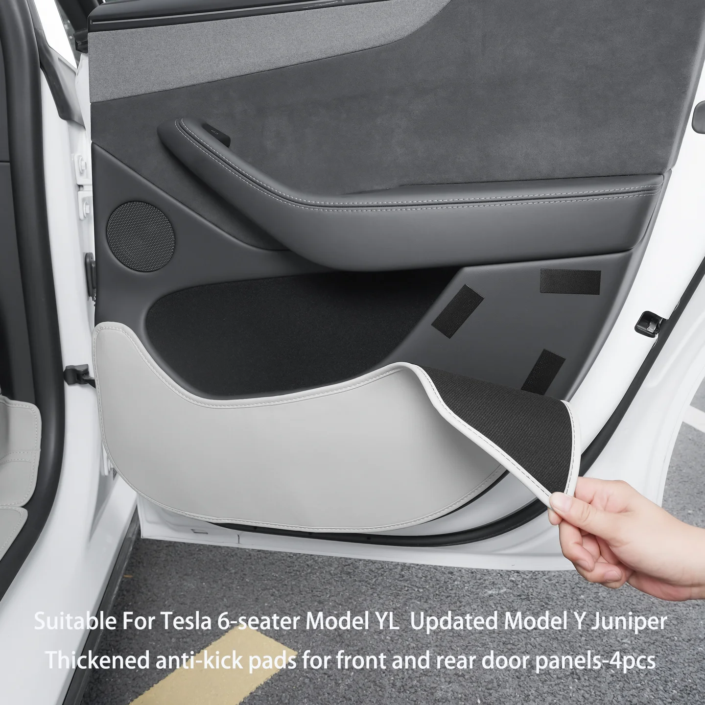 Suitable for Tesla's Model YL Updated Model Y Juniper Door Kick Pad, Door Panel Sticker, Thickened Interior Decoration -4pcs