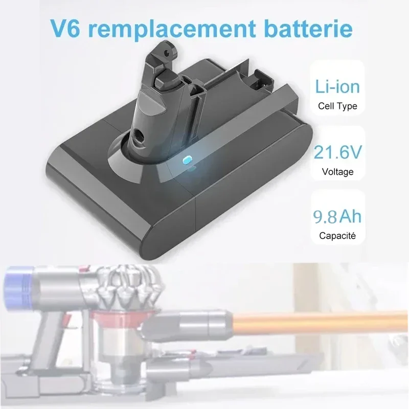 

For Dyson 21.6V 9800mAh Lithium Battery for Dyson's V6/DC62/SV03/SV09/DC72/DC58/DC61 Vacuum Cleaner Replacement Parts Cells