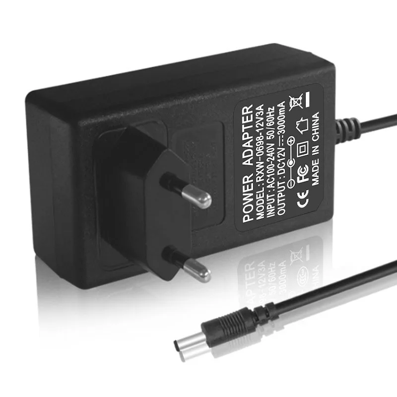 12V 3A Adapter Power Supply 5.5 x 2.1mm & 2.5mm For 12V 1A 1.5A 2A 2.5A 1000mA 1500mA 2000mA 2500mA 3000mA Mini PC N150