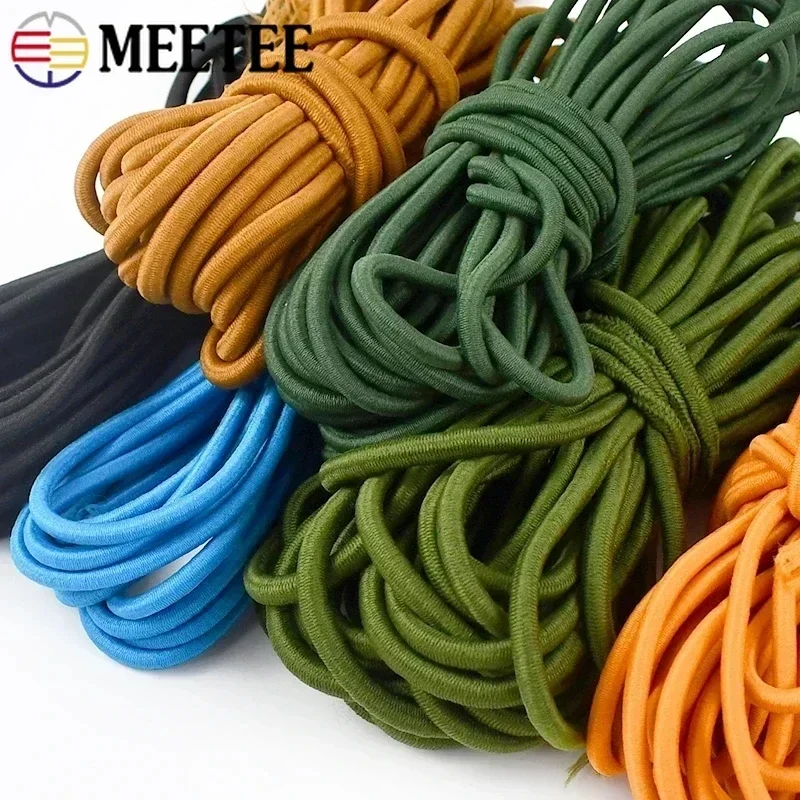 5/10Meters Meetee 4mm Elastic Band Colorful Stretch Rubber Rope Clothes Drawstring Elastics Ropes Spring String Cords Sewing