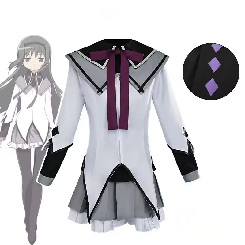 

Anime Puella Magi Madoka Magica Akemi Homura Cosplay Magical Girl Uniform Dress Full Set For Halloween Party Performance