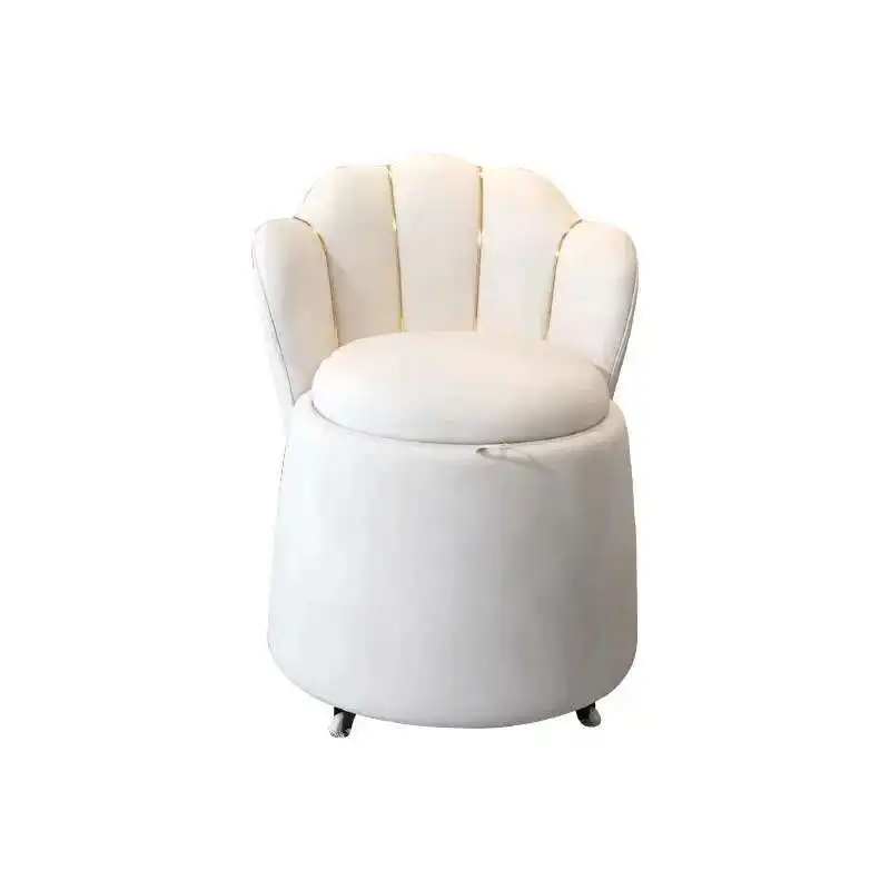 

Modern Light Luxury Makeup Vanity Chairs Bedroom Backrest Chair Wood Ottoman Storage Living Room Stool Space Saving Furniture Z
