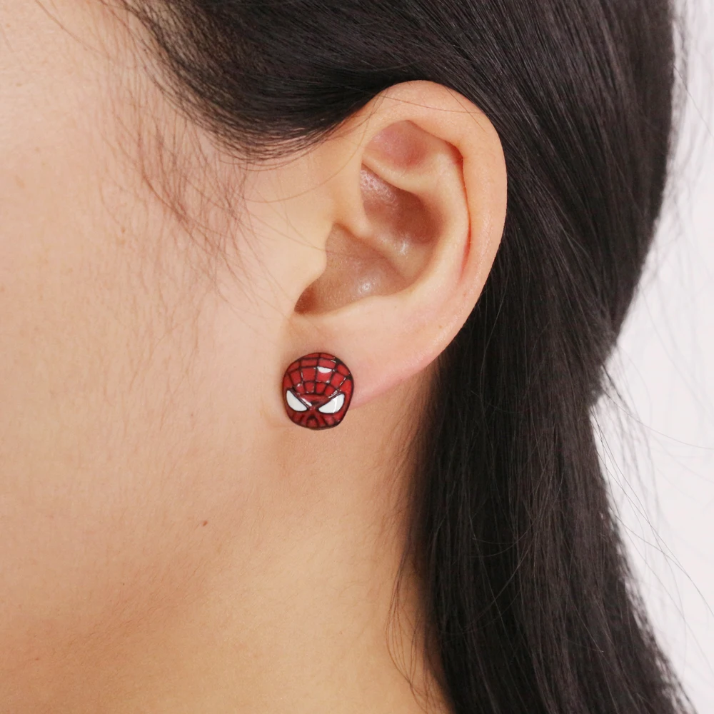 ديزني مارفل الخيال العلمي فيلم المنتقمون خارقة سبايدرمان أقراط شخصية الموضة بيتر بنجامين باركر أقراط هدايا لمحبي #6