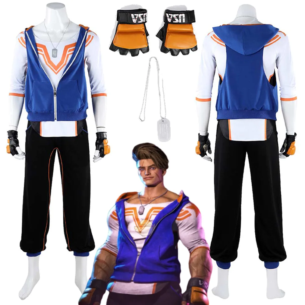 

Fighter Game SF 6 Luke Halloween Party Disguise Outfits Party Uniform Carnival Role Play Prop Costume For Men Male Adult