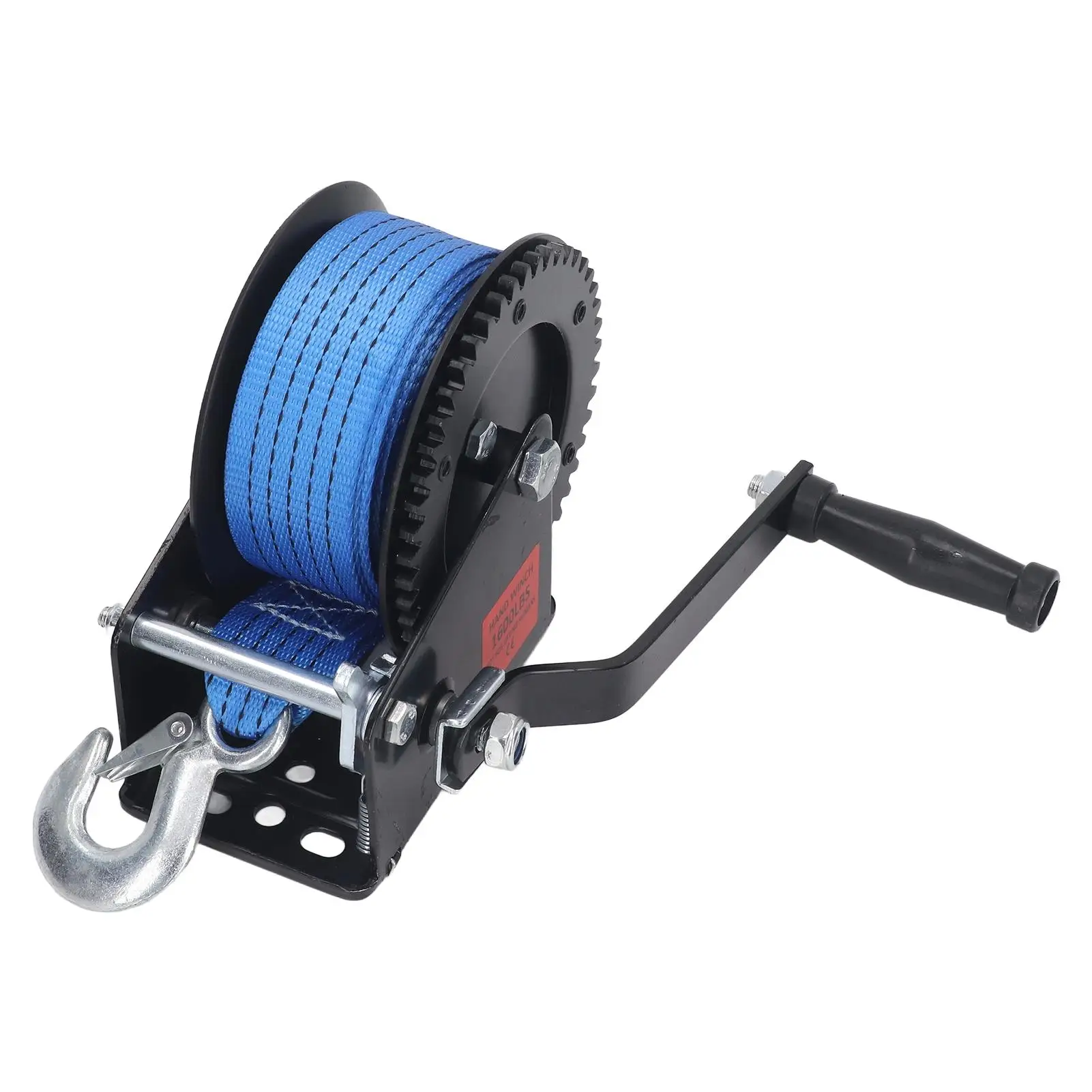 1600lbs Manual Winch Heavy Duty Alloy Steel For industrial Lifting Hand Crank Winch with Nylon Strap