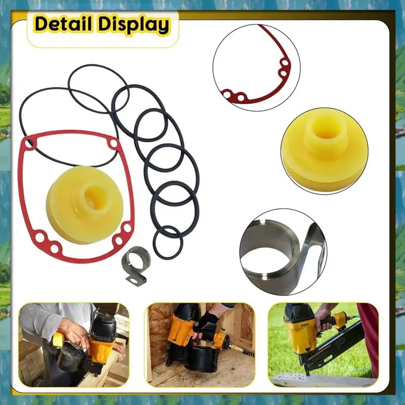

The New Rebuild Kit Compatible With MCN150 MCN250 Nailer Replacement Parts Overhaul Kit Include 7Pcs O-Rings