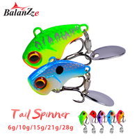 Balanzze Fishing Lure Tail Spinner Mini Metal ViB Wobbler Baits 6g 10g 15g 21g 28g Spoon Baits Jig Spinner Fishing Tackle
