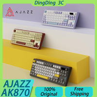 AJAZZ AK870 Tri-mode Mechanical Bluetooth Wireless Keyboard Win Mac Hot Swap Gasket RGB Gamer Gift Custom Keyboard Gaming NKRO