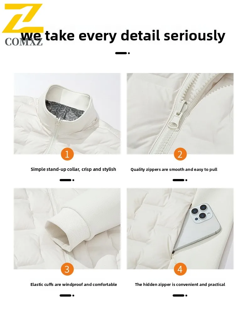 الرجال أسفل سترة 2025 الأبيض أوزة الصوف الجرافين سميكة الدافئة الوقوف طوق سترة قطن في الهواء الطلق موضة تنوعا سستة معطف #6