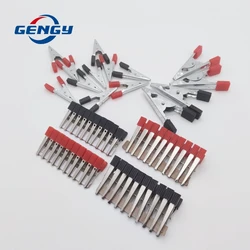10 Pcs Iron Crocodile Clip 32mm Plastic Handle Test Probe Alligator Clips Connector Connect Socket Plug