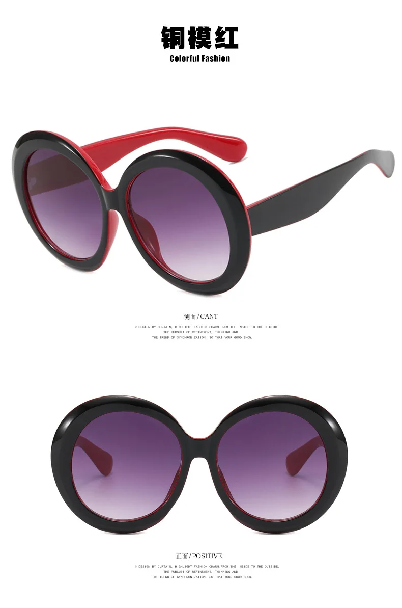 DOHOHDO Übergroße runde Retro-Sonnenbrille für Damen, modisch, beliebt, Vintage-Rahmen, Herren, Luxus-Trend, Markendesigner-Sonnenbrille – Detail 9