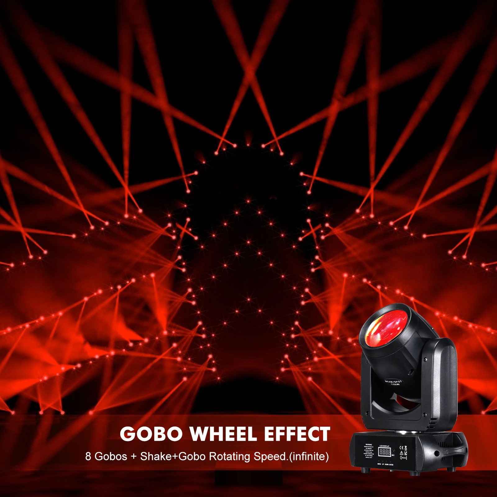 150W Moving Head LED Light  Beam+Spot+ Light strip effect 18 Rotating Prisms Dj Dmx512 Club Bar Wash Stage Light