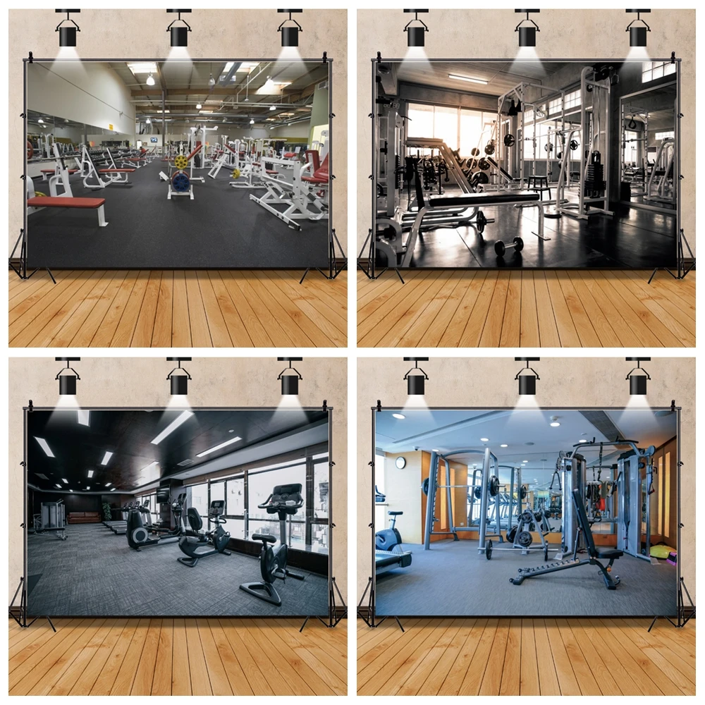 

Gym Fitness Equipment Light Exercise Interior Sport Photography Backdrops Photographic Backgrounds For Photo Studio Prop