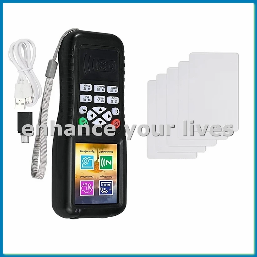 X100 RFID NFC Smart Card Reader Writer+5 X CUID Card RFID Duplicator ID IC Card Programmer Encrypted Key Copier-VVNB