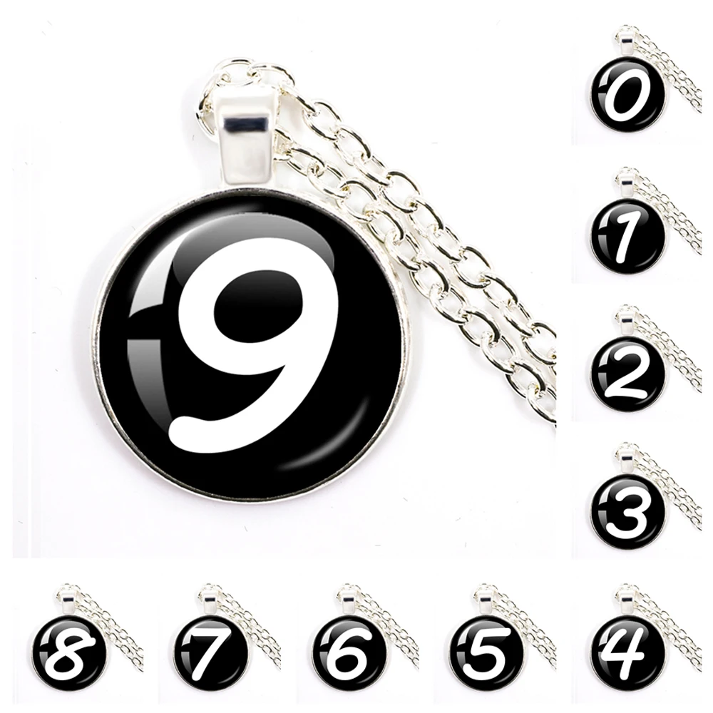 Personalized 0-9 Digit Glass Cabochon Handmade Glass Image Necklace  For Women Designed Gift Necklace