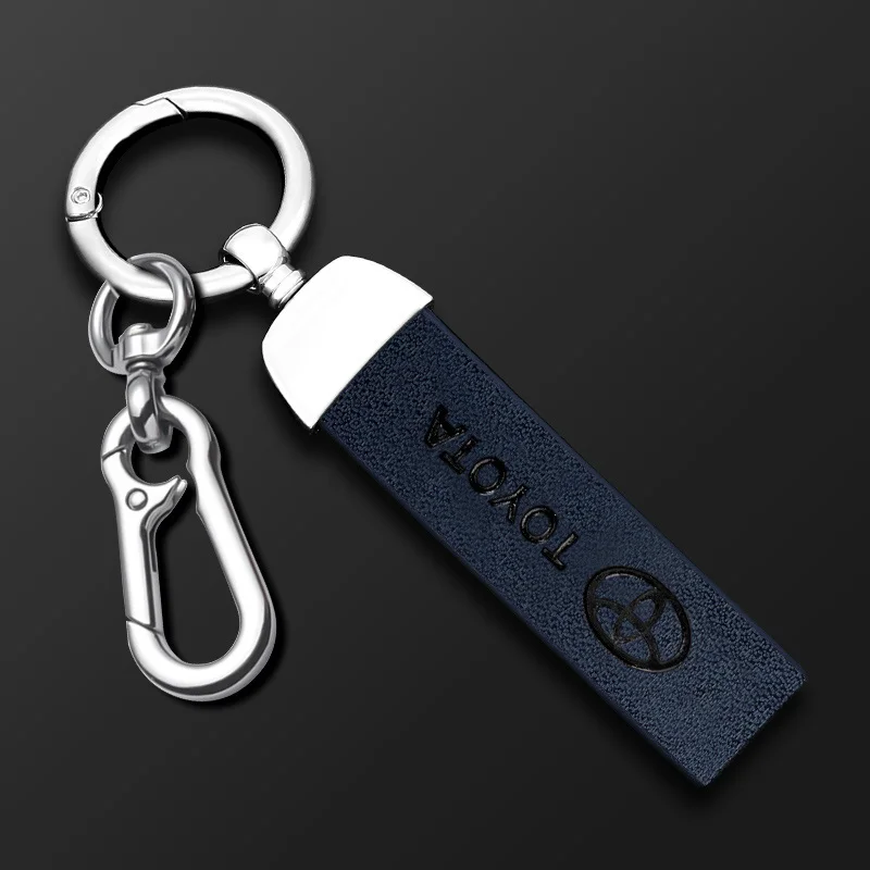 Metal Leather Car Styling Keychain For Toyota Chr rav4 Yaris prius avensis Corolla Camry Key Chain Key Rings Auto Accessories